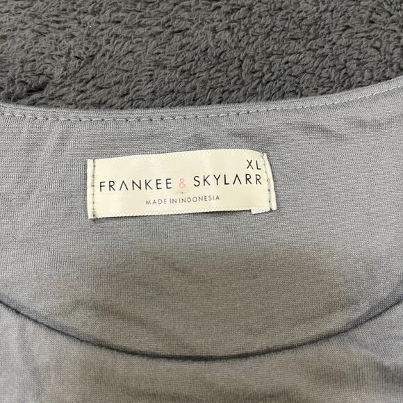 Frankee & Skylarr Light Gray Casual Pull Over Long Sleeve Shirt Women’s Size XL - Picture 8 of 9